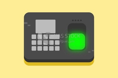 Fingerprint machine, icons and templates, vector illustrator