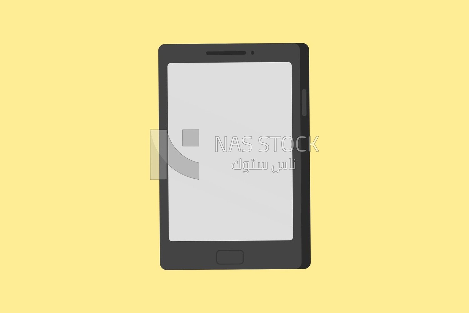 Tablet with a white screen, icons and templates, vector illustrator