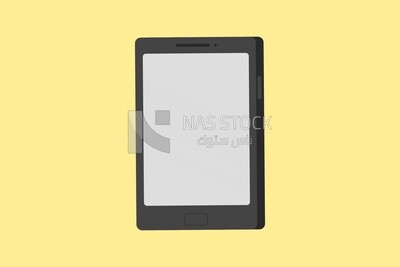 Tablet with a white screen, icons and templates, vector illustrator