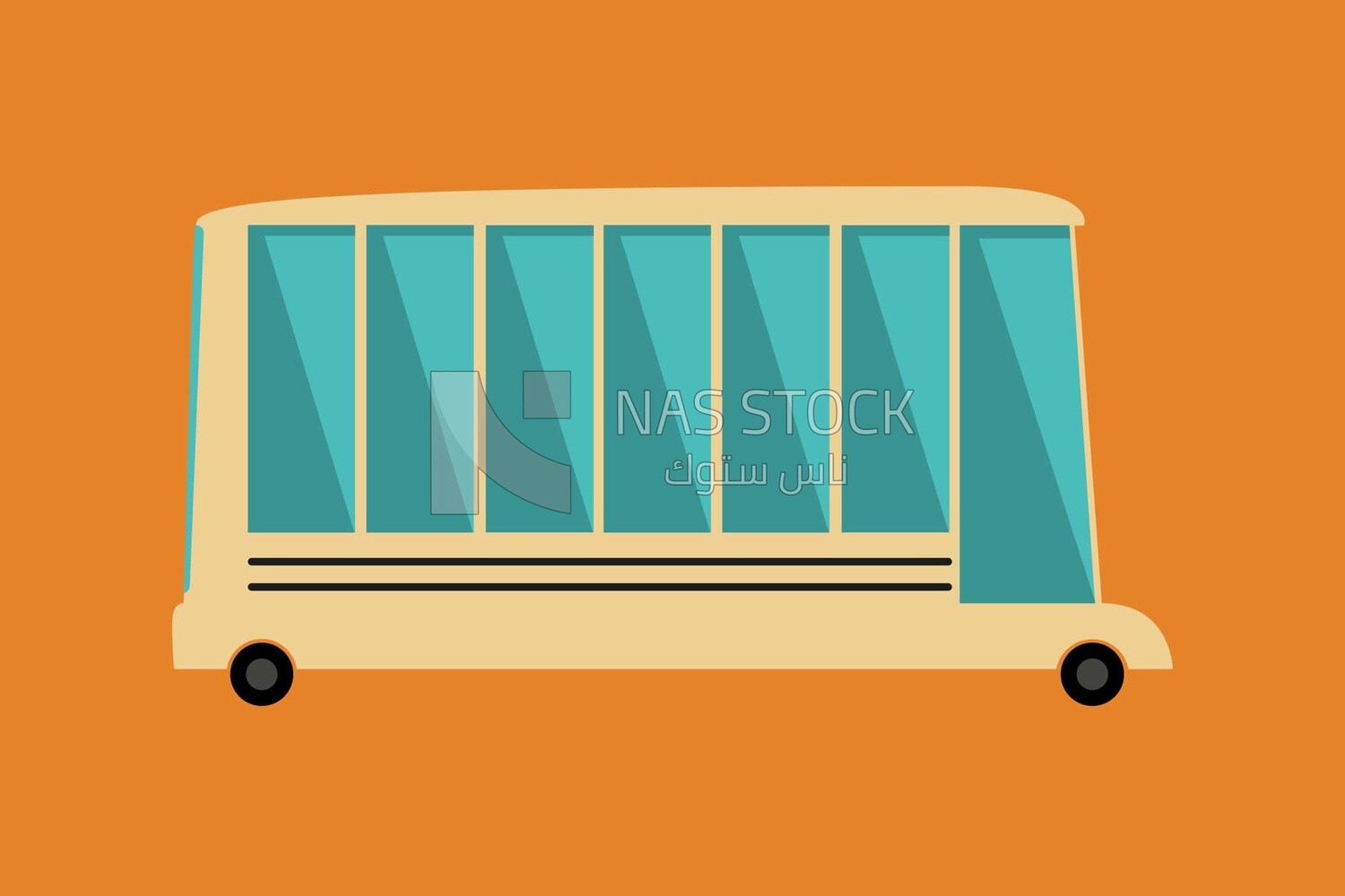 Yellow bus, icons and templates, vector illustrator