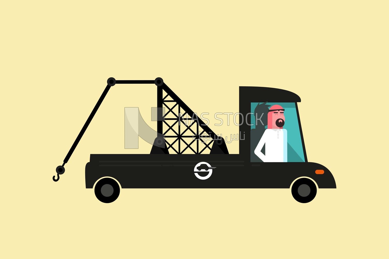 Character of a man driving a car, icons and templates, vector illustrator
