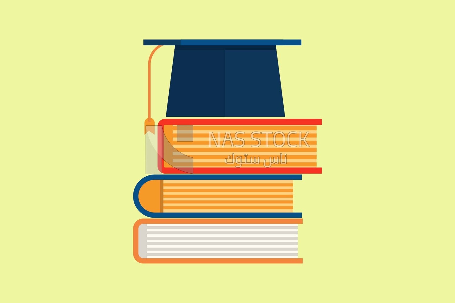 Books with a graduation cap, icons and templates, vector illustrator