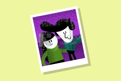 Character of a  man and a woman in a photo, icons and templates, vector illustrator