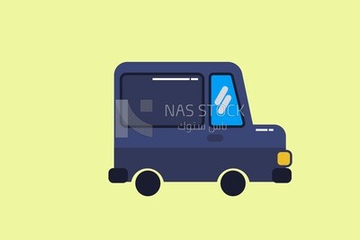 Blue car, icons and templates, vector illustrator