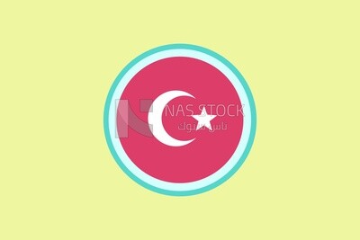 Flag of turkey, icons and templates, vector illustrator