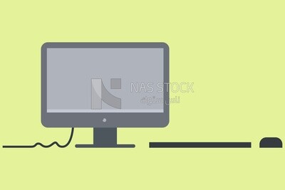 Computer screen, icons and templates, vector illustrator