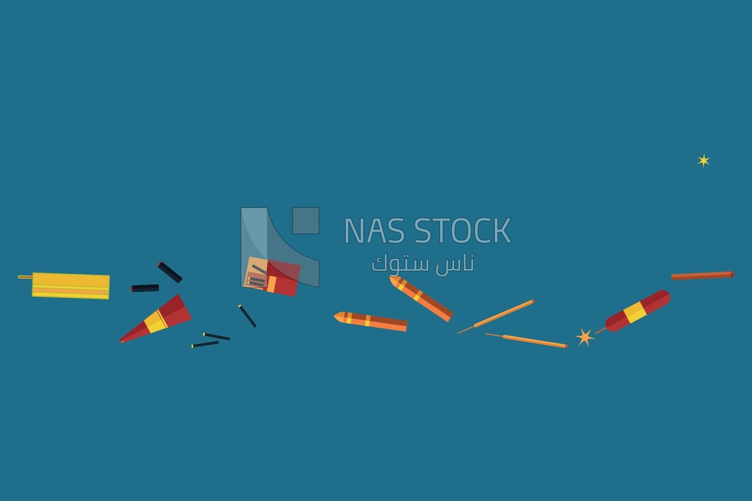 Fireworks rocket, icons and templates, vector illustrator