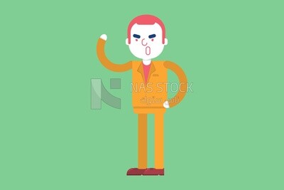 Man standing and shouting