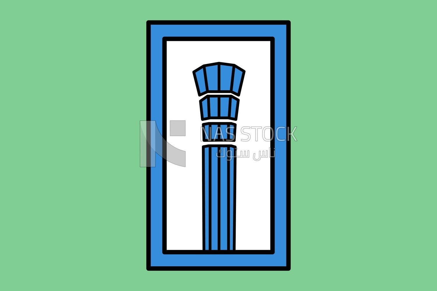 Picture of a tower inside a frame