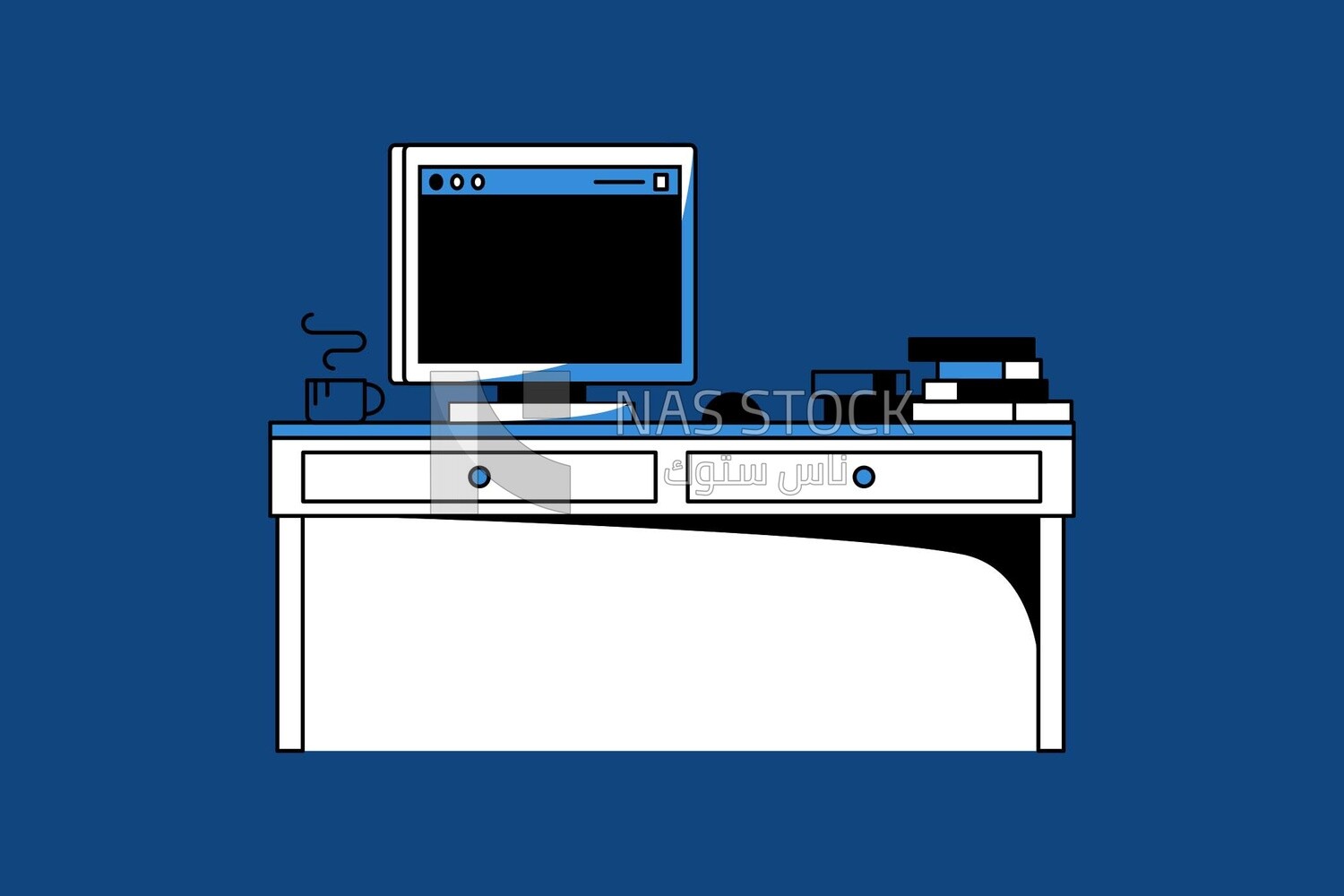 Desk with a computer