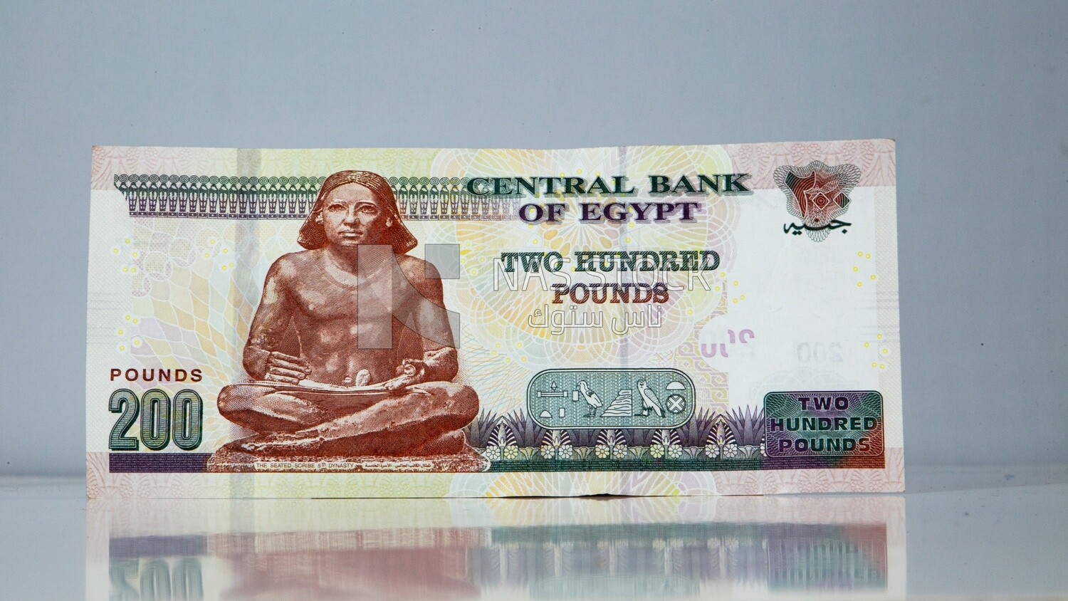 Two hundred Egyptian pounds, front and back