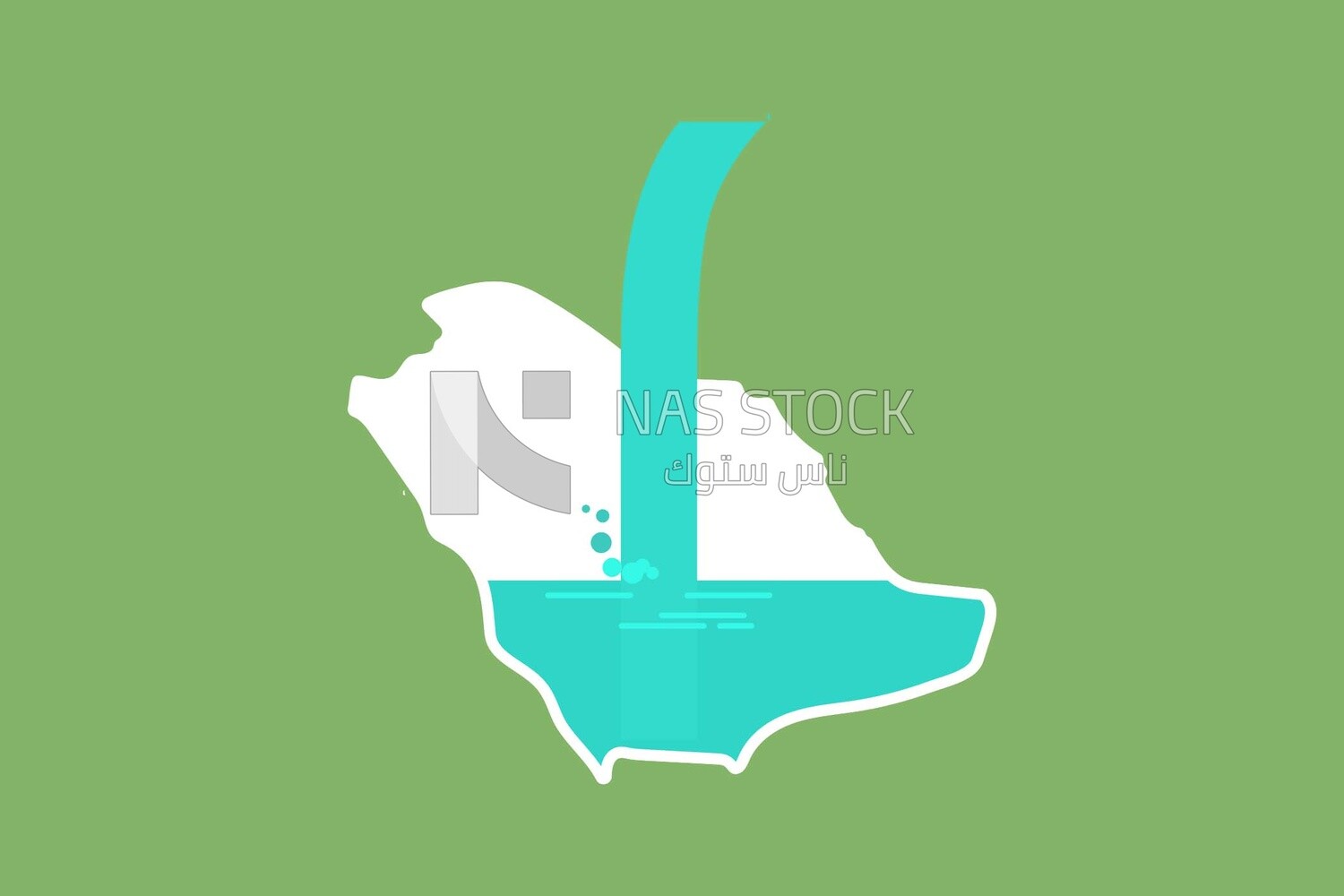 Illustration design showing Egypt&#39;s share of water