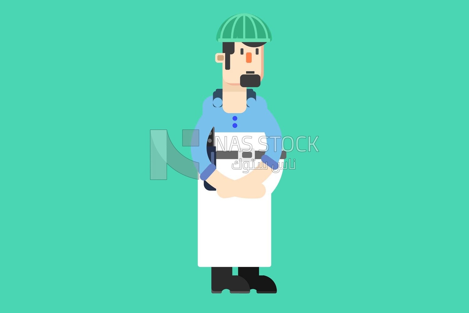 Worker in a meat factory