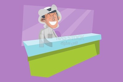 موظف خليجى يجلس على مكتبه
