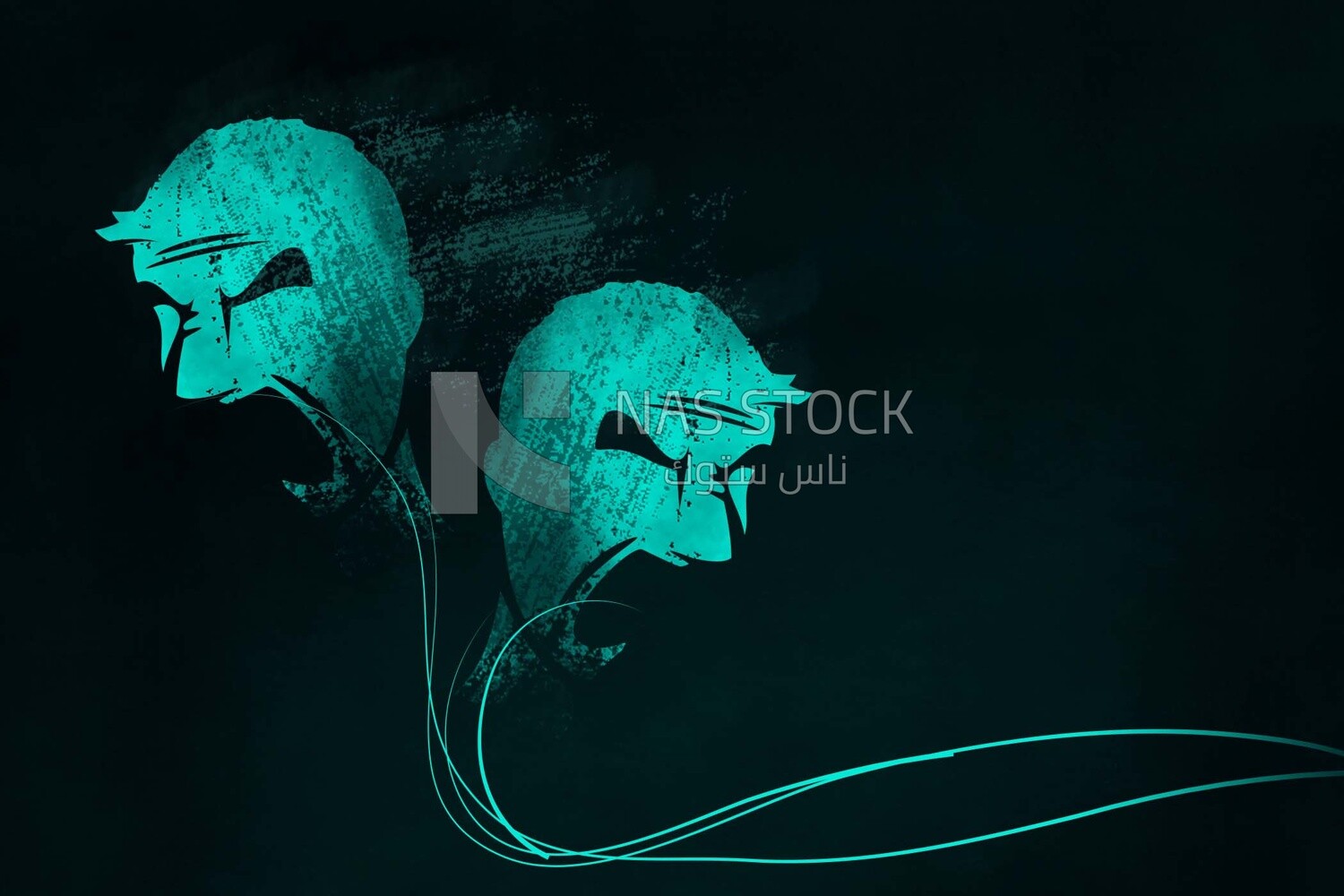 Abstract art of a stark figure