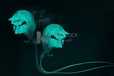 Abstract art of a stark figure
