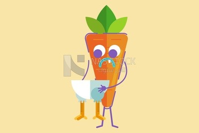 Sad carrot character