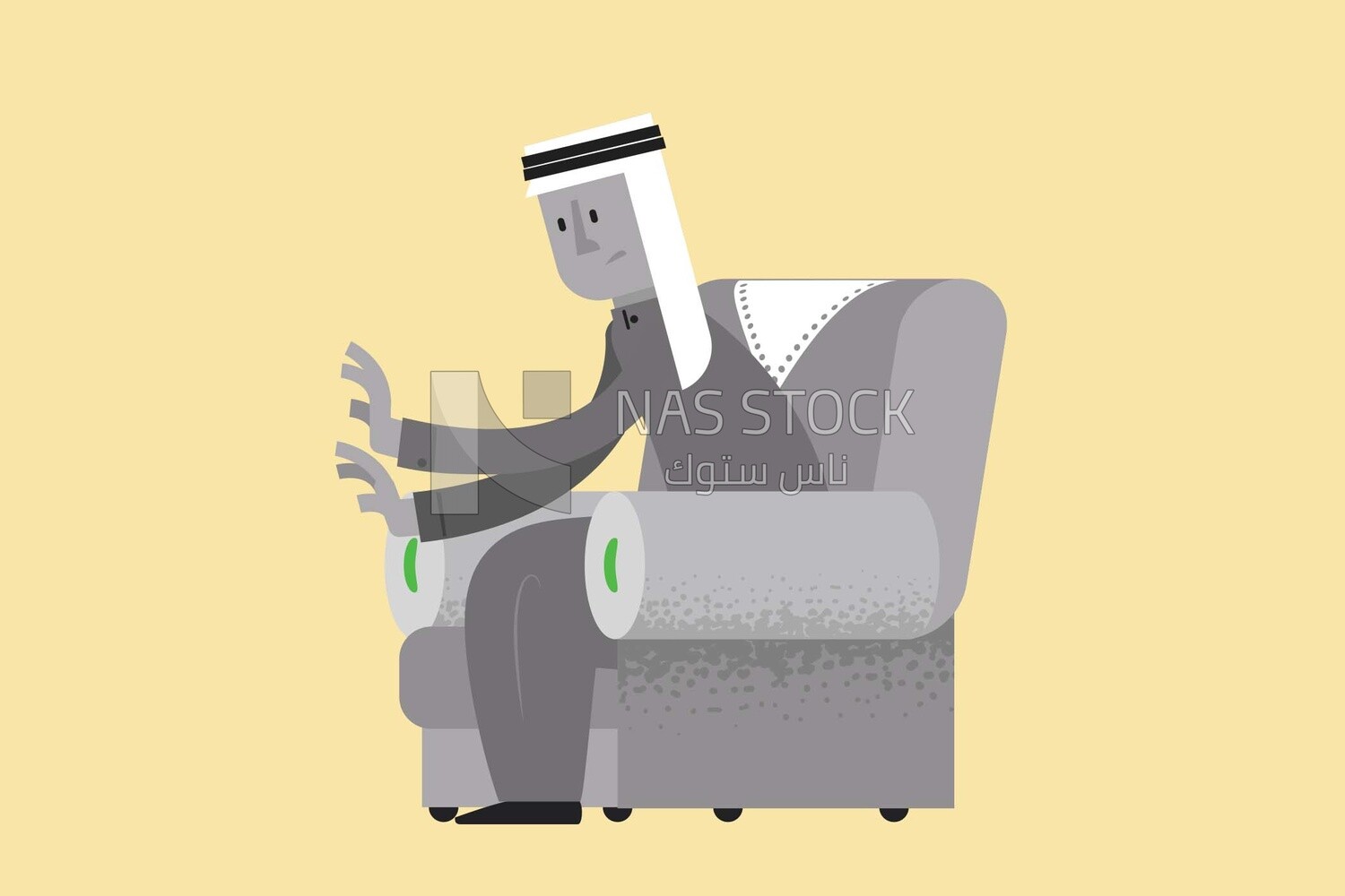 Gulf man sitting on a chair
