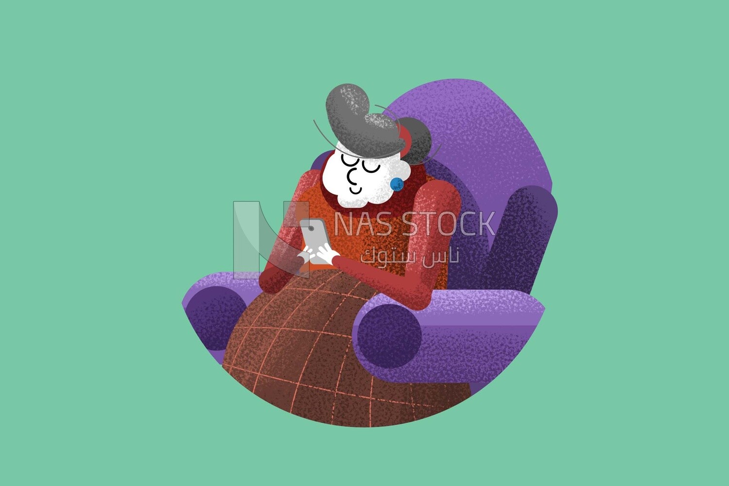 Old woman browsing on the phone
