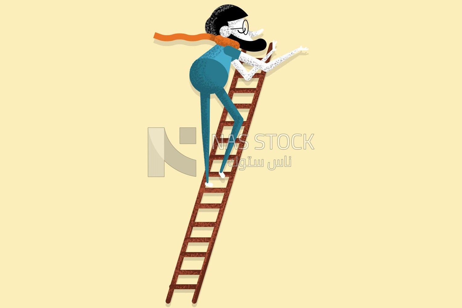 Man climbs a ladder
