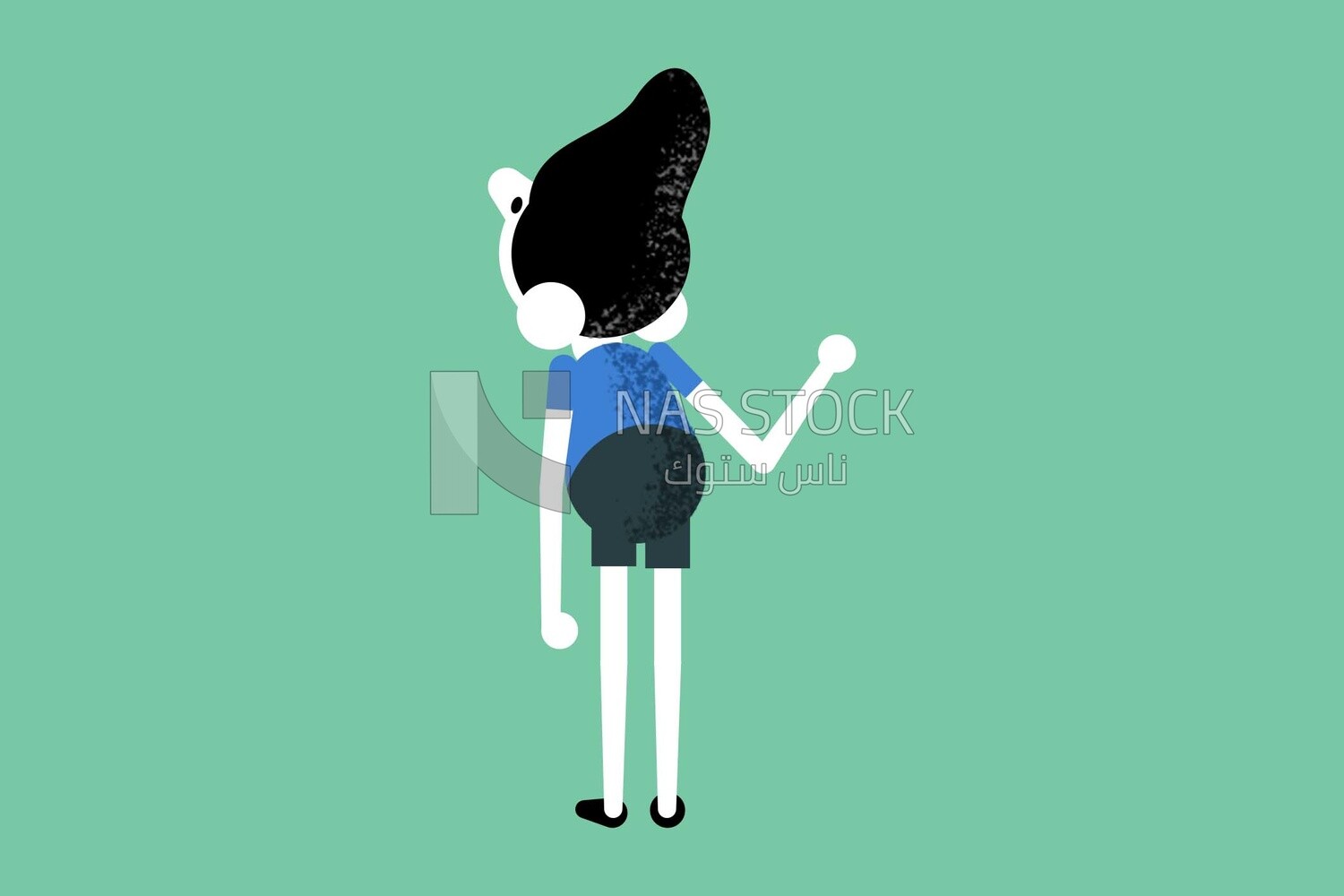 Boy standing with his back