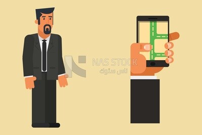 Smartphone with a map