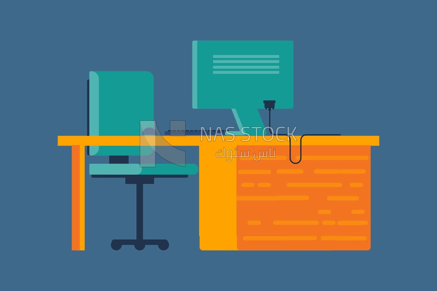 Employee desk with Computer