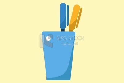 Pen holder with two pens