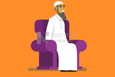 Gulf man sitting on a chair