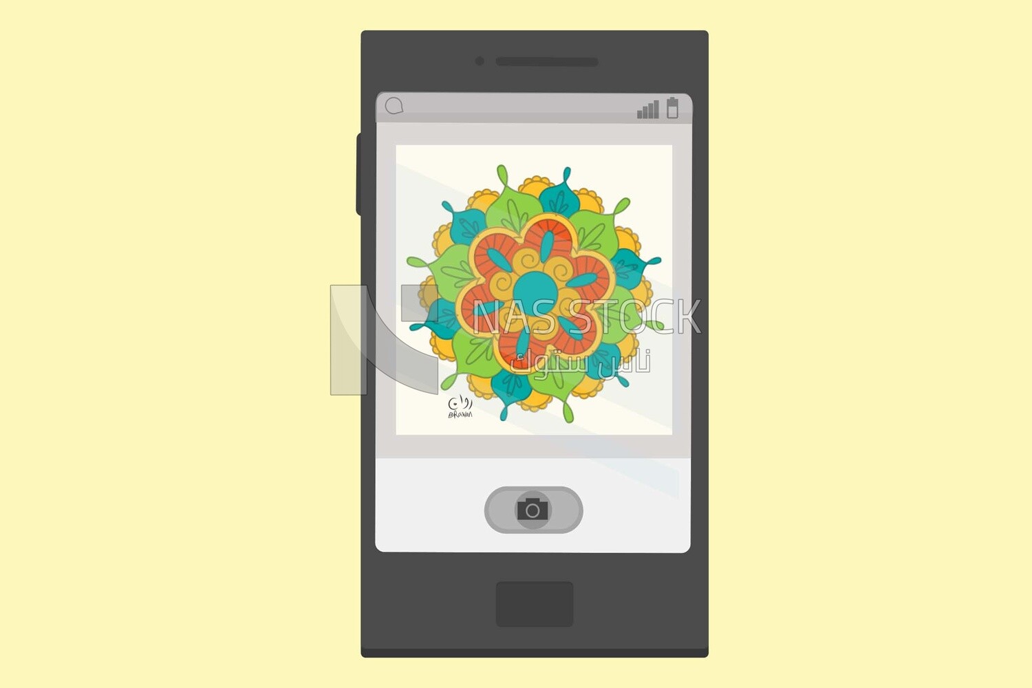 Smartphone with Mandala Coloring