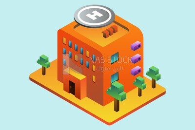 Model of a company with a helipad