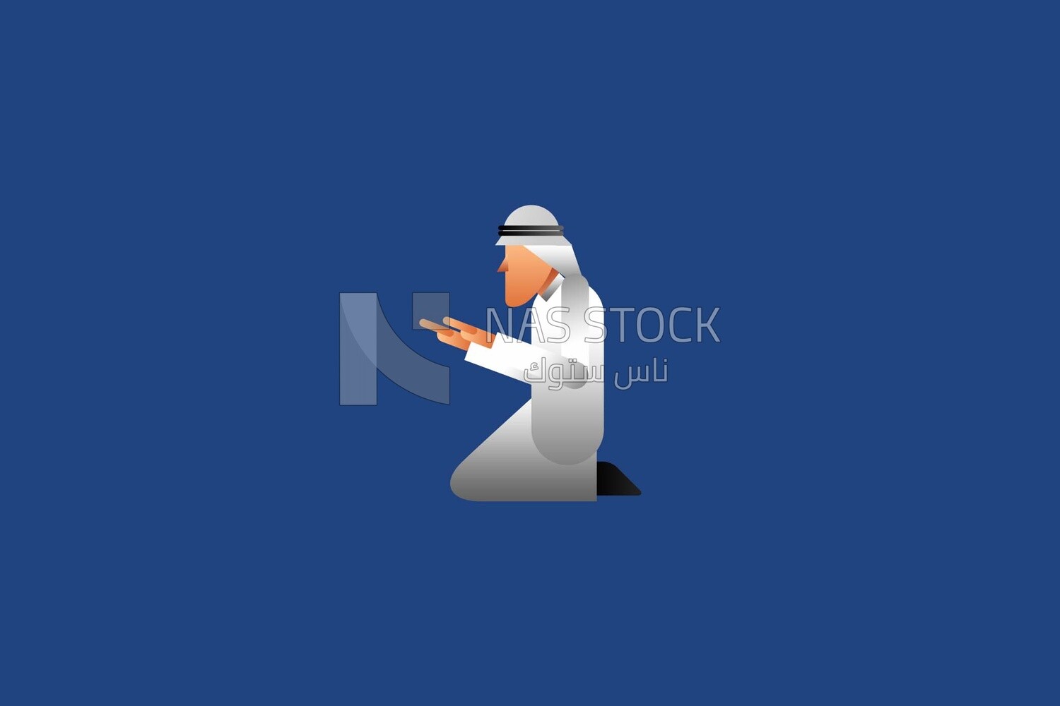 Gulf Muslim man praying