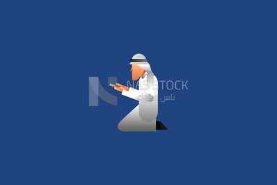 Gulf Muslim man praying