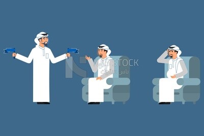 Gulf man with different expressions