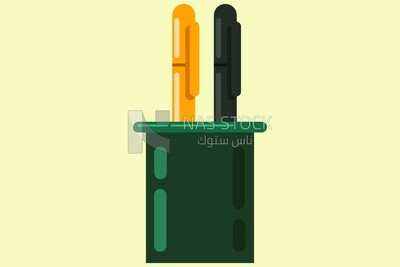 Pen holder with two pens