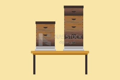 Wooden bee hives
