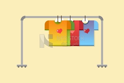 Frame with hangers for hanging clothes