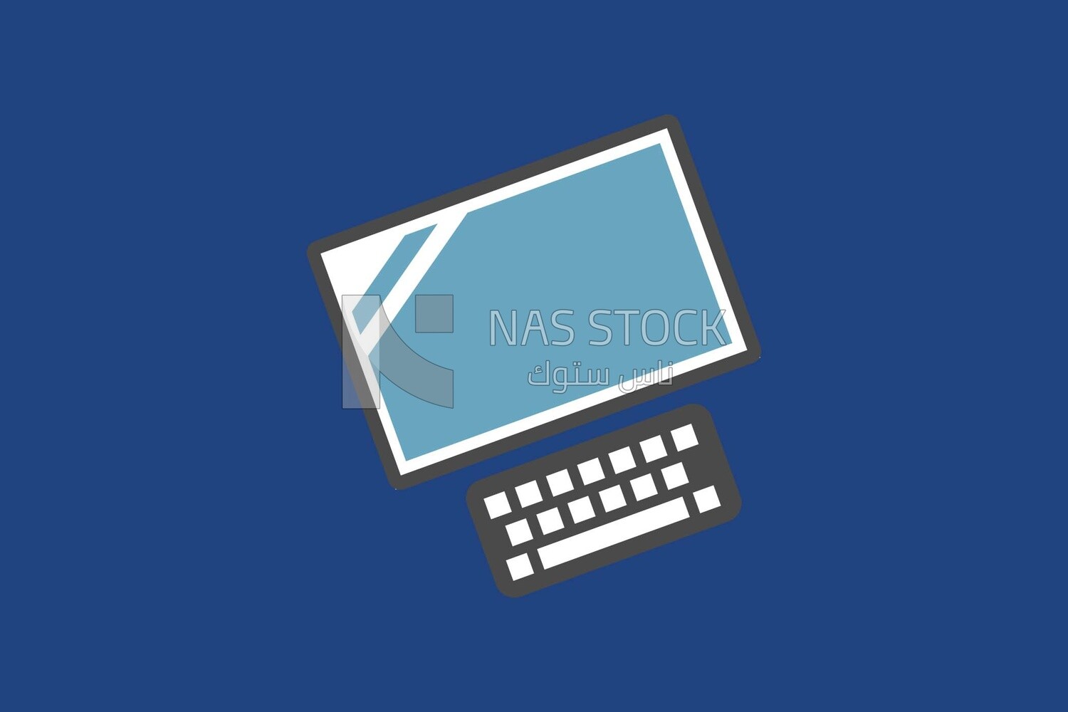 Computer screen with keyboard