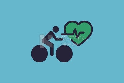 symbol of the state of the heart while riding a bike