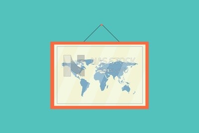 Frame with a world map