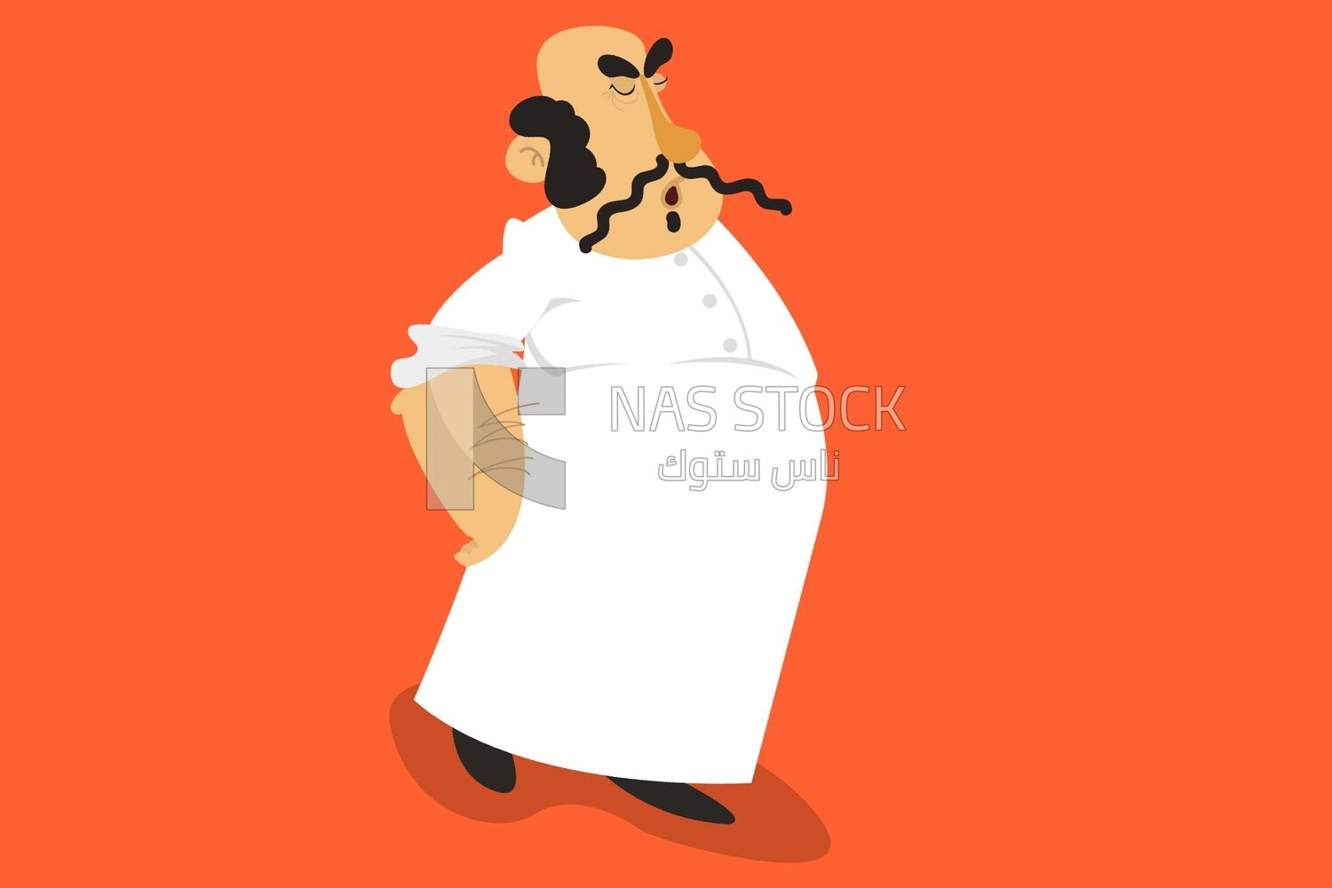 A man standing grumbling