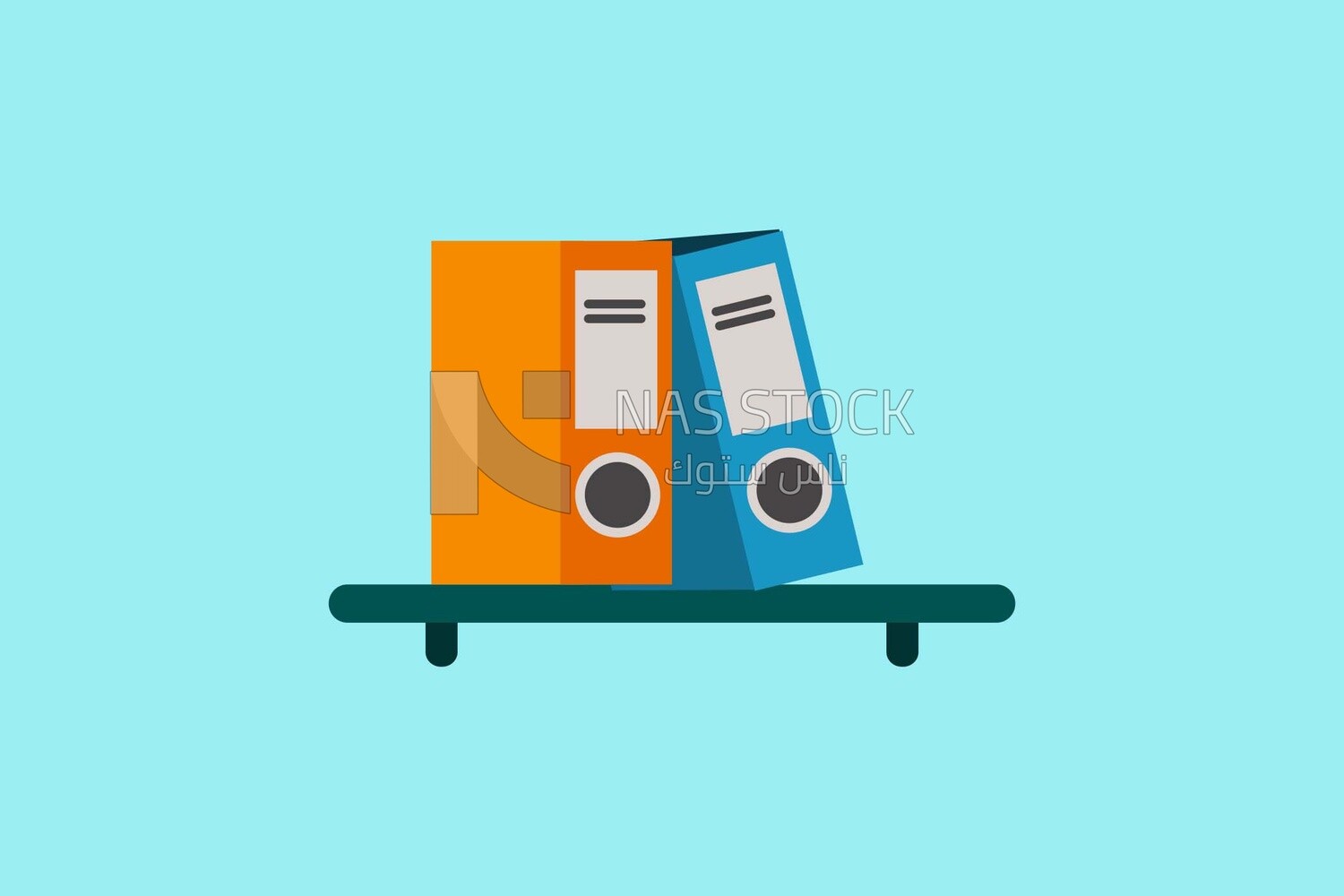 Documents on a shelf
