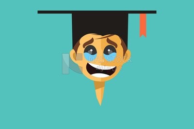 Young graduate crying from happiness