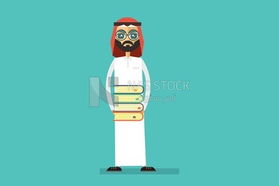 معلم خليجي يحمل الكتب