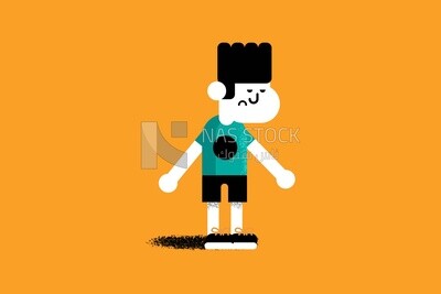boy on a yellow background
