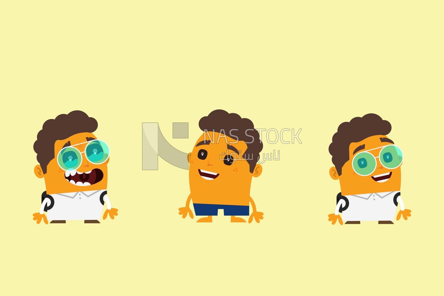 Boy with different expressions on a dark background