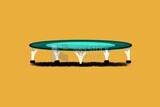 Trampoline  on a yellow background