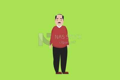 رجل بالغ بملابس خريفية على خلفية خضراء