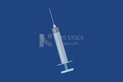 Injection on a blue background