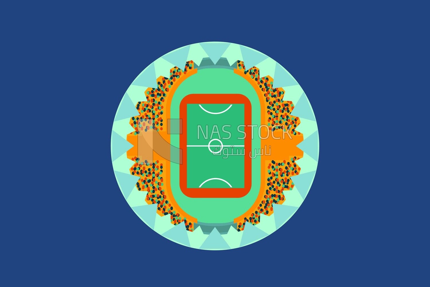 Football Stadium on a white background